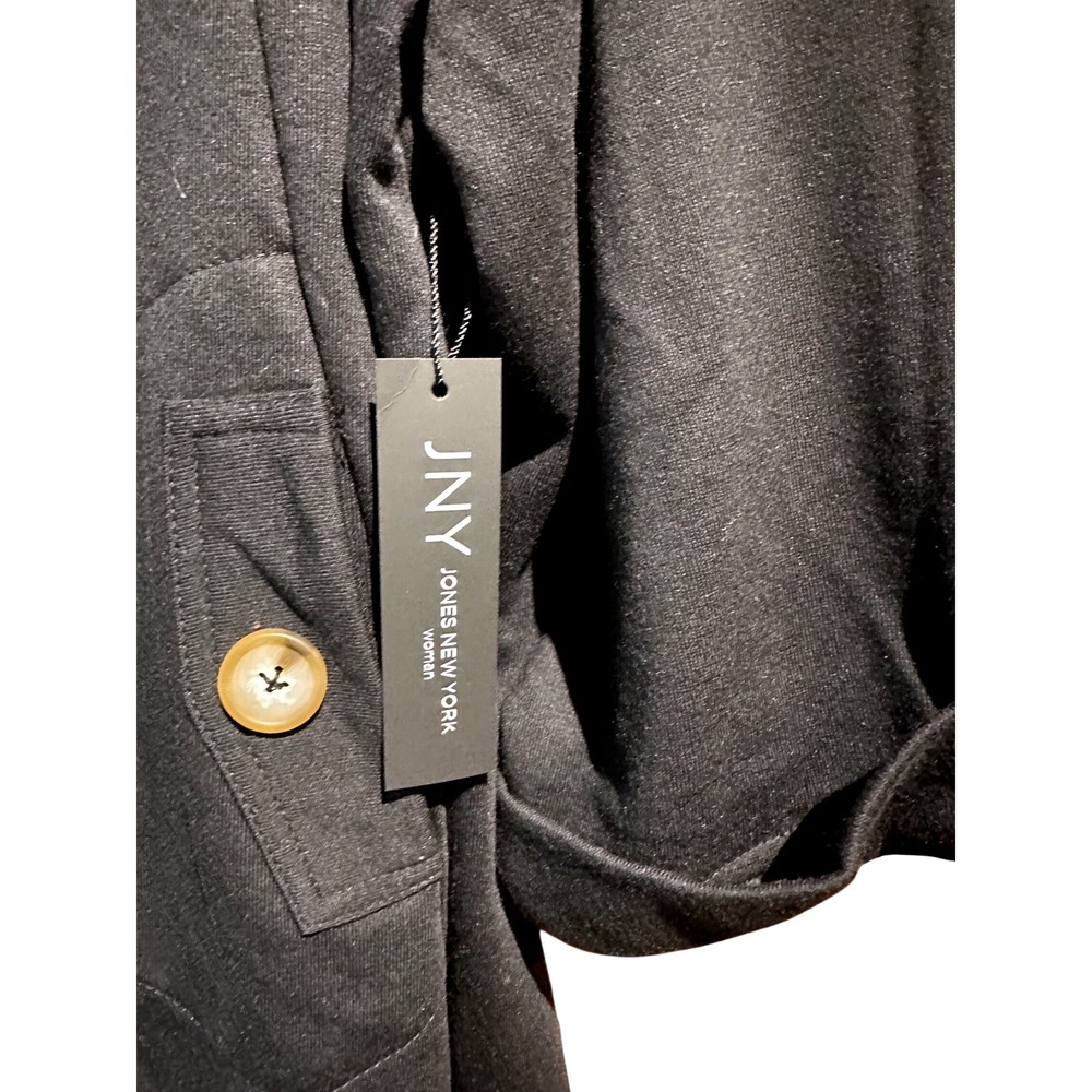 Jones New York Woman Black Button Front Hooded Cardigan Jacket Plus Size 2X NEW - Picture 3 of 6
